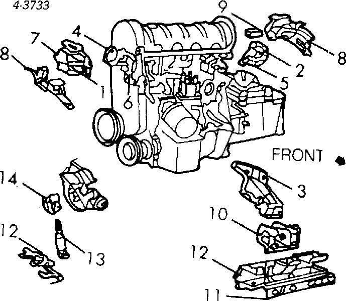 Подушка (опора) двигуна, права Chrysler Lebaron GTS (Крайслер Lebaron)