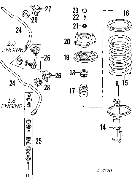 Опора амортизатора переднього MB518141 Chrysler