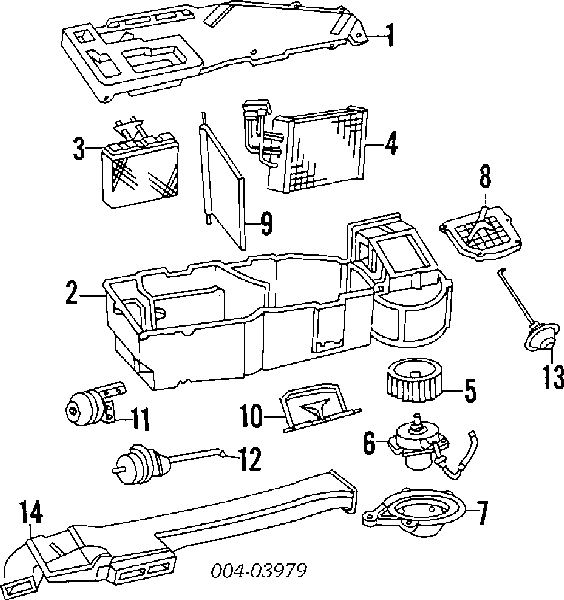 Радіатор кондиціонера салонний, випарник Dodge Caravan ES (Додж Караван)
