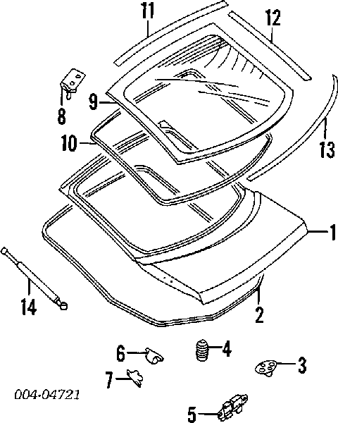 Ущільнювач заднього скла MB952748 Chrysler