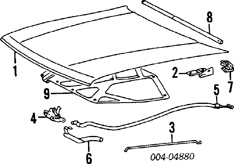 Петля капота, права Mitsubishi Galant 6 (E3A) (Міцубісі Галант)