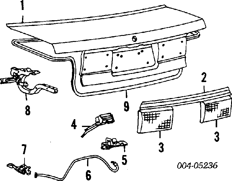 Ущільнювач кришки багажника Mitsubishi Lancer 4 (C6A) (Міцубісі Лансер)