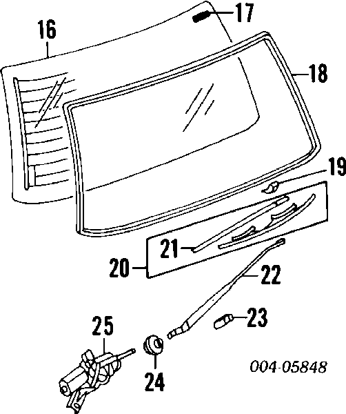 Щітка-двірник заднього скла MB848835 Chrysler