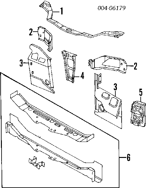 Супорт радіатора нижній/монтажна панель кріплення фар Dodge Neon (Додж Неон)