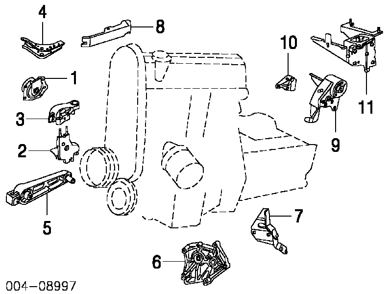 5274952AA Chrysler подушка (опора двигуна ліва (сайлентблок))