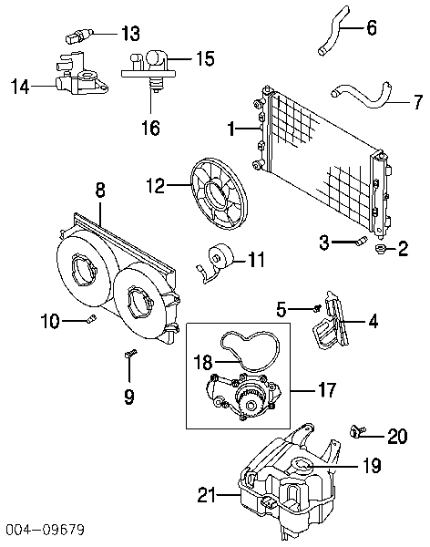 Вентилятор/крильчатка радіатора охолодження, лівий Dodge Stratus (Додж Стратус)