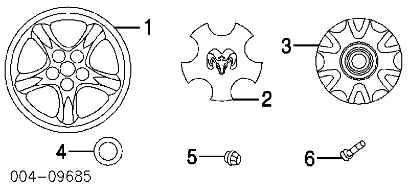 Ковпак колісного диска 04782867AA Chrysler