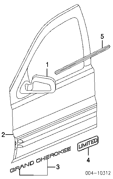 55135878AF Market (OEM) ущільнювач скла передніх дверей правої, зовнішній (планка)