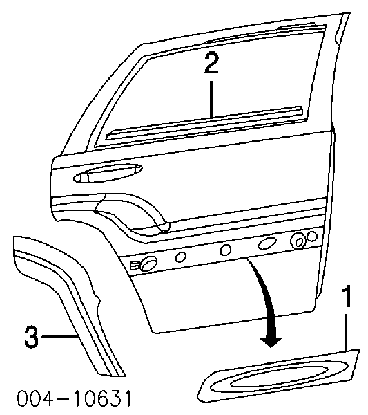 5GF31HS5AC Chrysler молдинг задніх лівих дверей