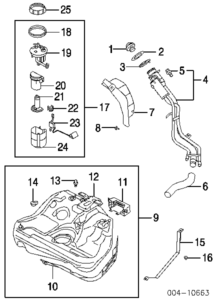 Паливний насос електричний, занурювальний MR431088 Chrysler