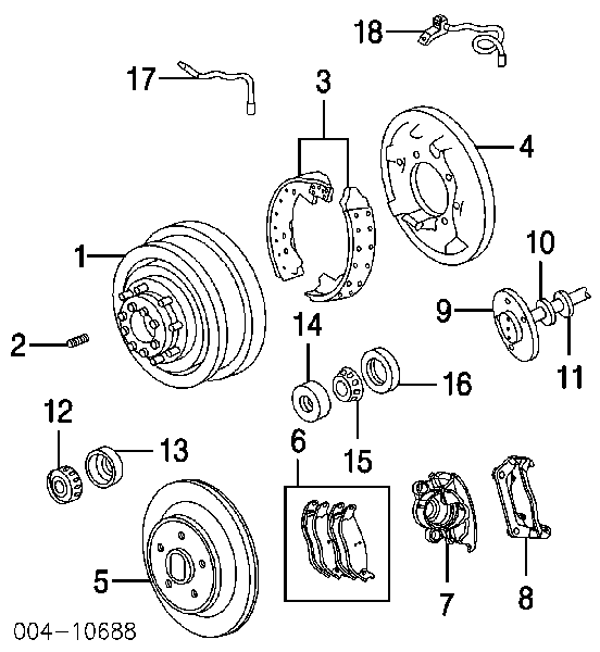 Колодки гальмові задні, барабанні 4761755 Chrysler