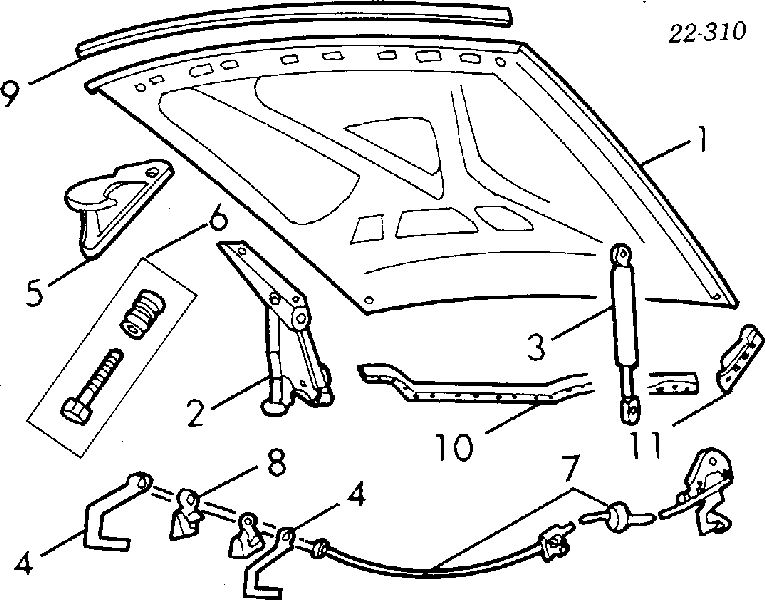 Капот на Audi 100 44, 44Q, C3