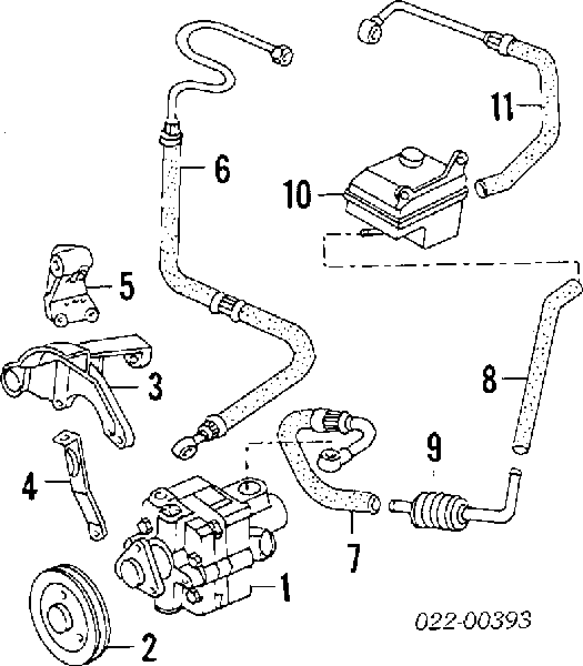 Шків насосу гідропідсилювача керма (ГПК) Audi 80 (8C, B4) (Ауді 80)