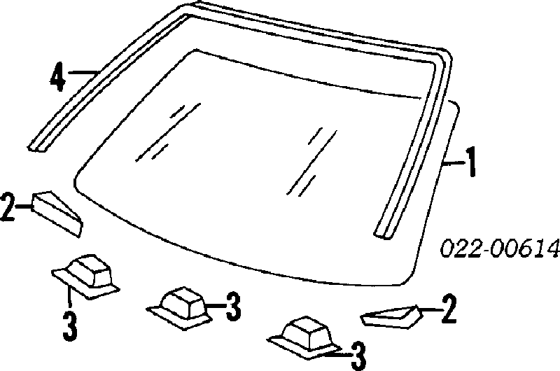 Ущільнювач лобового скла на Audi 100 (4A, C4)