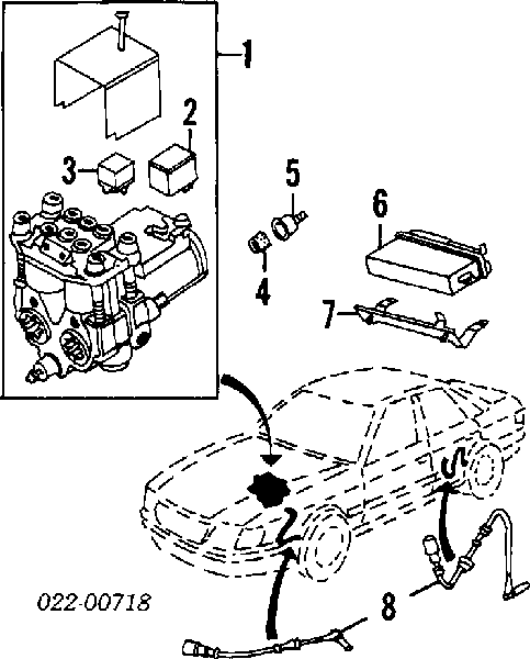 Модуль керування (ЕБУ) АБС (ABS) Audi 80 (8C, B4) (Ауді 80)