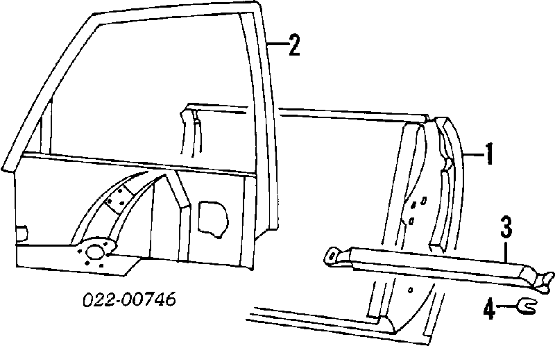 Двері передні, праві Audi 80 (89, 89Q, 8A, B3) (Ауді 80)