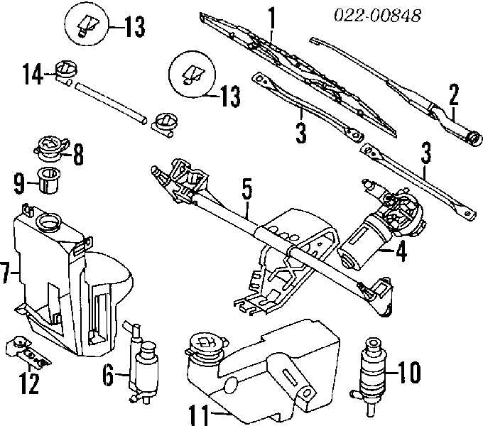 4A1955407C VAG важіль-поводок склоочисника лобового скла