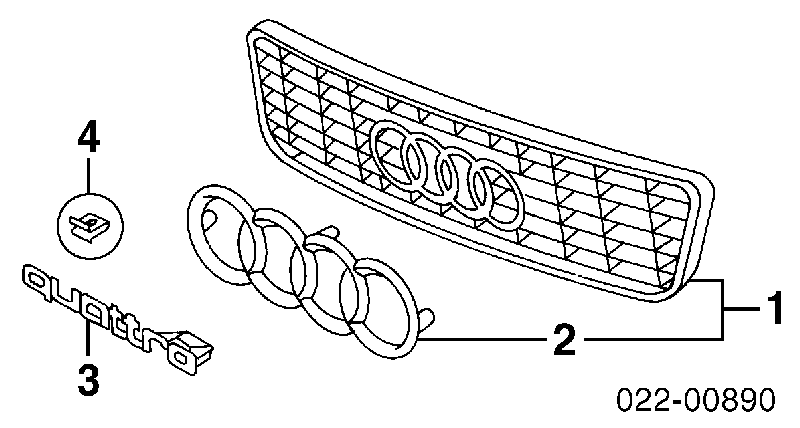 Емблема решітки радіатора Audi A3 (8P1) (Ауді А3)