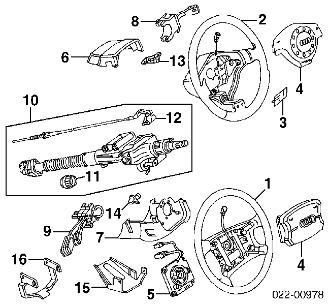 Личинка замка запалювання 4A1905855C VAG