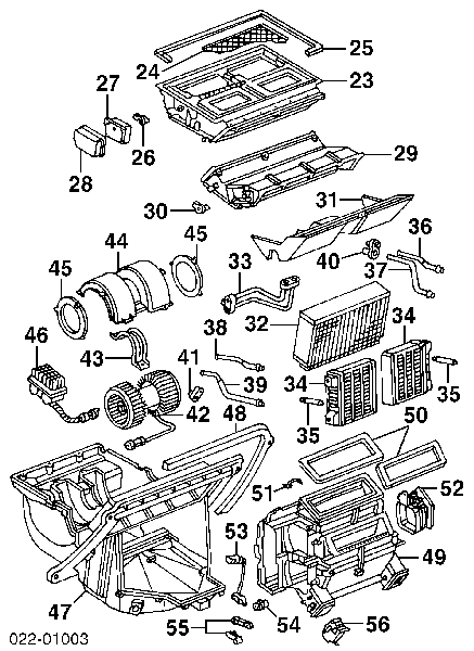 Радіатор кондиціонера салонний, випарник Audi A8 D2 (4D2, 4D8) (Ауді A8)