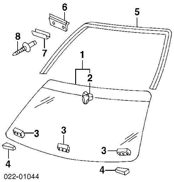 Молдинг лобового скла на Audi A8 (4D_)