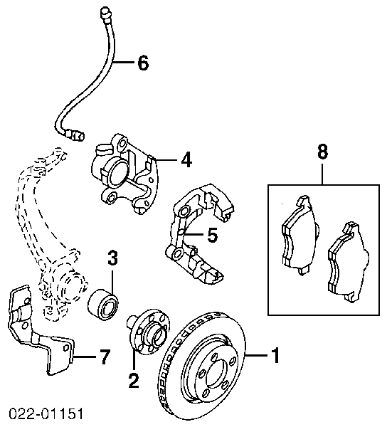 8D0615301M VAG Гальмо дискове переднє