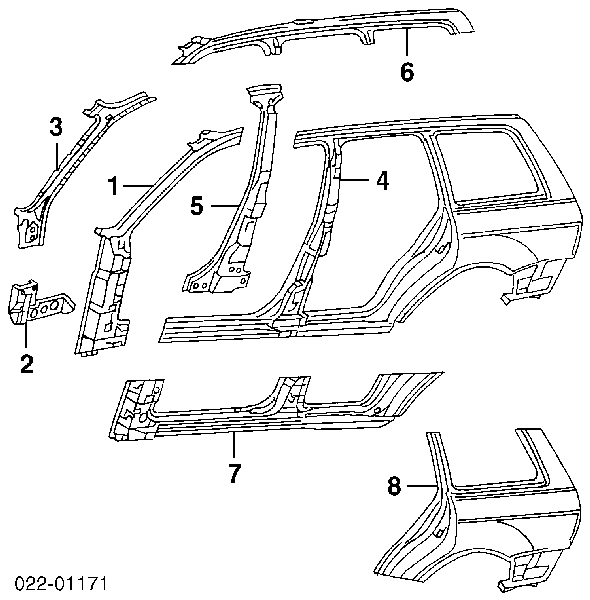 Крило заднє ліве на Audi A4 (8D5, B5)