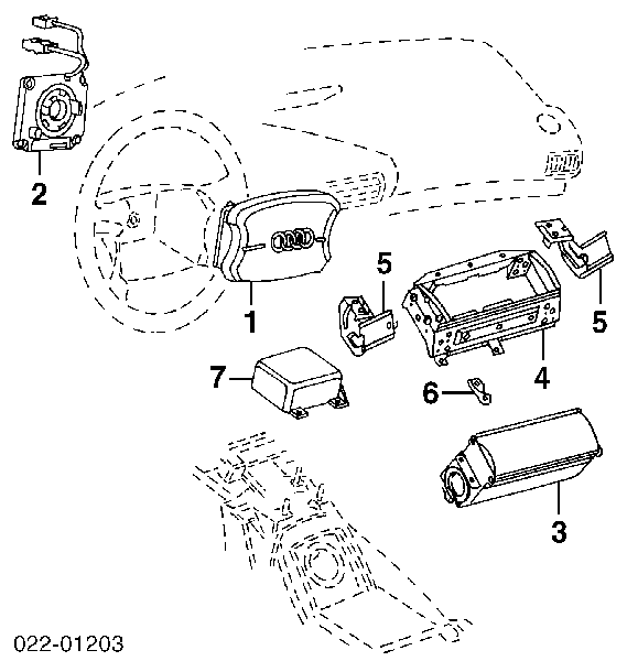 Подушка безпеки, пасажирська, AIRBAG 4B1880204G VAG