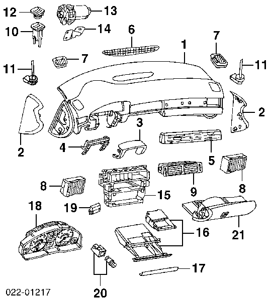Молдинг (накладка) панелі приладів "торпедо", правий Audi A6 (4B, C5) (Ауді A6)