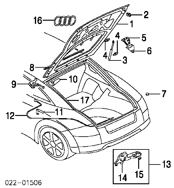 Кришка багажника на Audi TT (8N3)