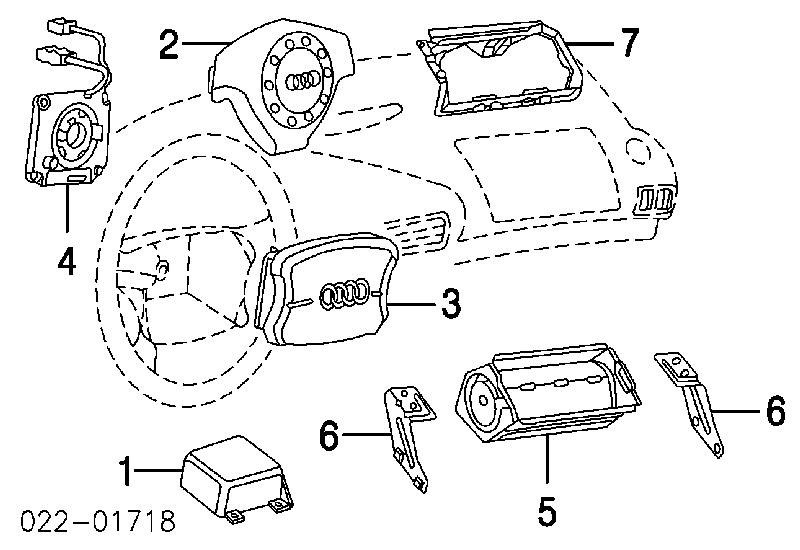 Подушка безпеки, водійська, AIRBAG 8E0880201AA6PS VAG