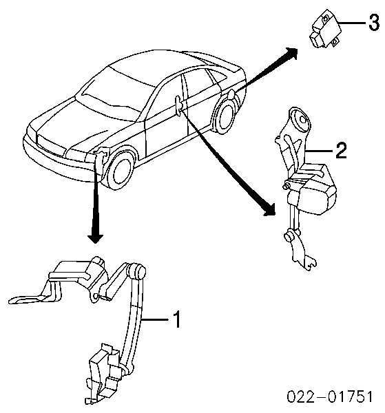Датчик рівня положення кузова, задній Audi A4 Avant B6 (8E5) (Ауді A4)