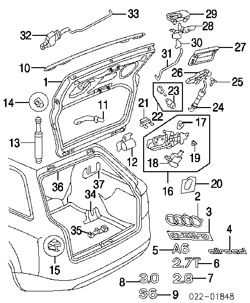 Кришка багажника Audi A6 (4B, C5) (Ауді A6)