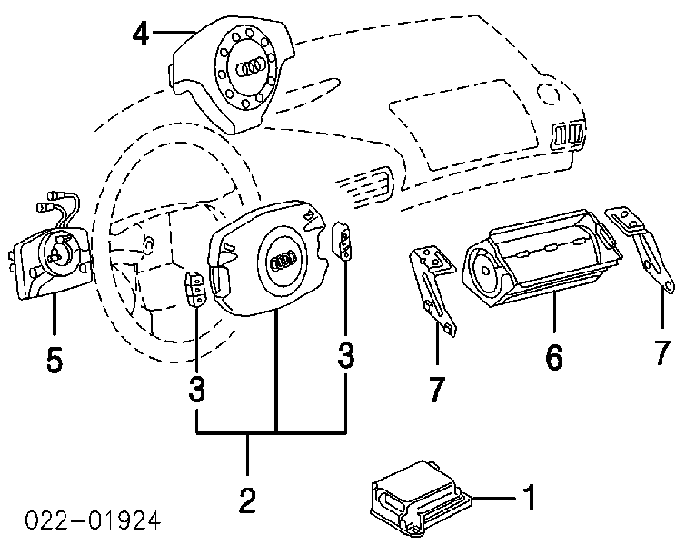 Подушка безпеки, водійська, AIRBAG Audi A4 B6 (8H7) (Ауді A4)