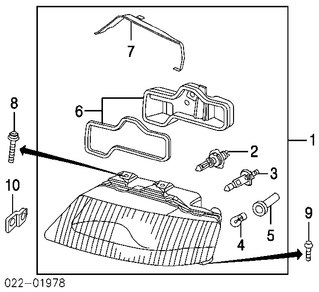 Вія (накладка) лівої фари Audi A6 (4B, C5) (Ауді A6)