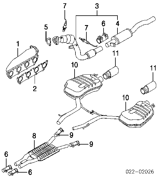 Глушник, центральна частина Audi A8 D3 (4E2, 4E8) (Ауді A8)