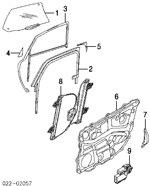 Механізм склопідіймача двері задньої, лівої Audi A8 D3 (4E2, 4E8) (Ауді A8)