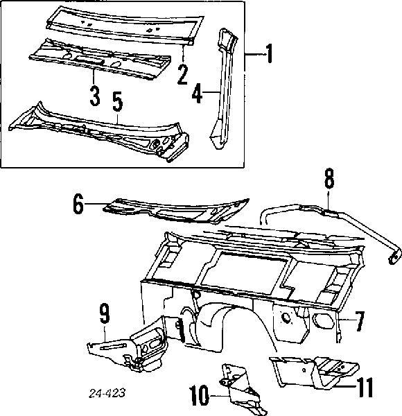 1946126 BMW Решітка двірників, права