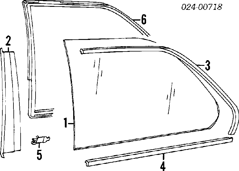 51361888455 BMW Скло задніх дверей, лівих