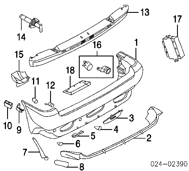 Тюнінг заднього бампера BMW 51127062601 ціна, від 366.67 USD