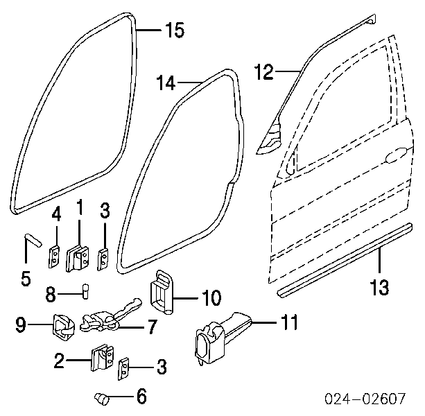 Петля передніх дверей, правою 41518251256 BMW