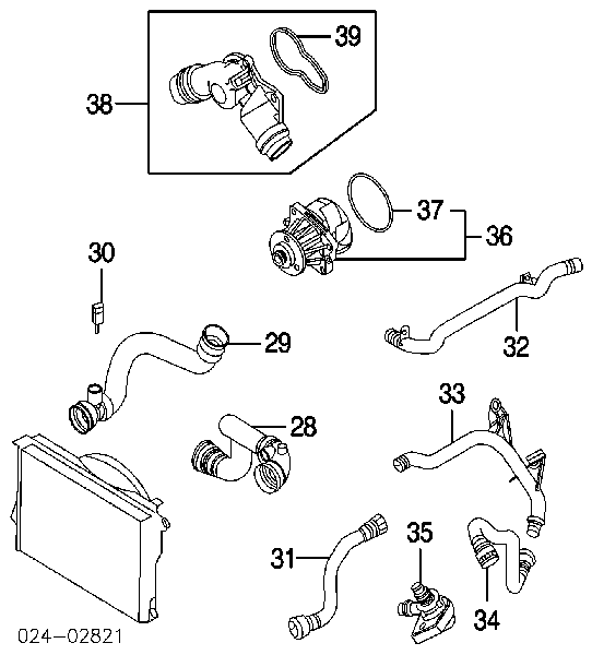 11537502000 BMW Шланг/патрубок водяного насоса, приймальний
