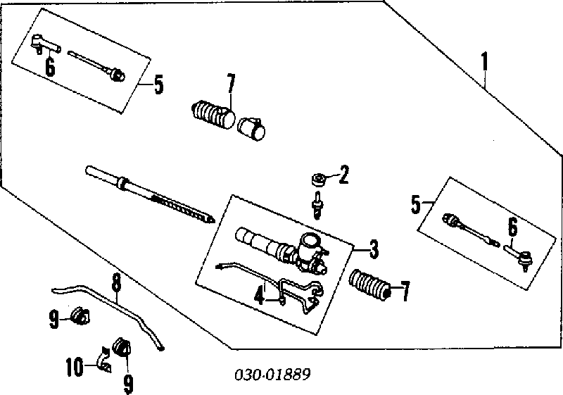 Пильник рульового механізму/рейки 48203D0301 Nissan