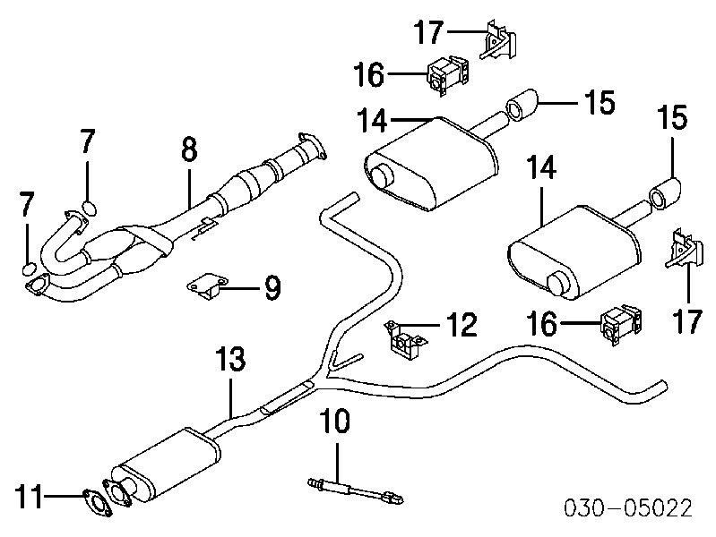 Глушник, центральна частина 203007Y000 Nissan