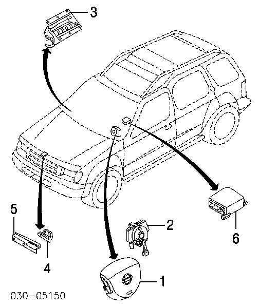 Подушка безпеки, водійська, AIRBAG Nissan Murano (Z50) (Нісан Мурано)