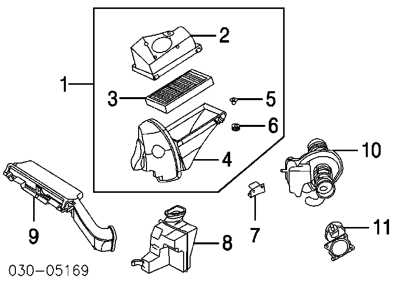 Корпус повітряного фільтра 16500CA000 Nissan