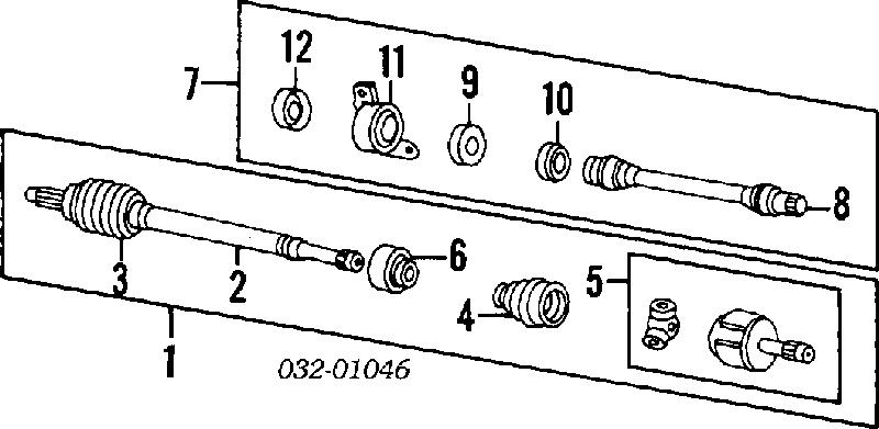 Піввісь (привід) передня, права 44305SM4983 Honda