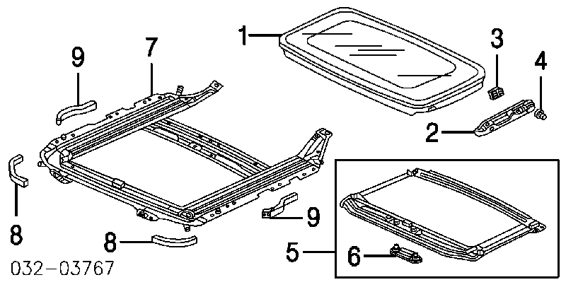 70200SEAJ11 Honda Скло люка даху