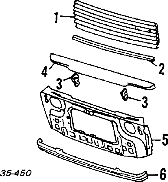 Супорт радіатора нижній/монтажна панель кріплення фар Mazda 323 2 5 dr (Мазда 323)