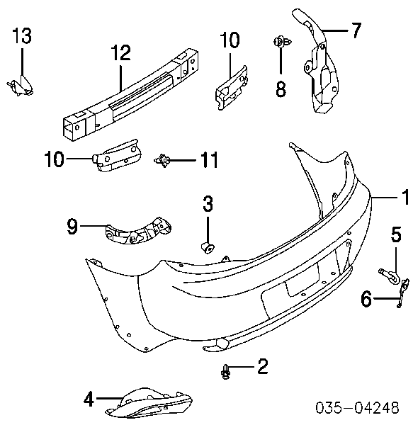 F15150371C Mazda Бампер задній, ліва частина
